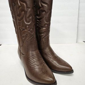 Soda Reno Women's Western Cowboy Boots, Dk-Tan Pu
